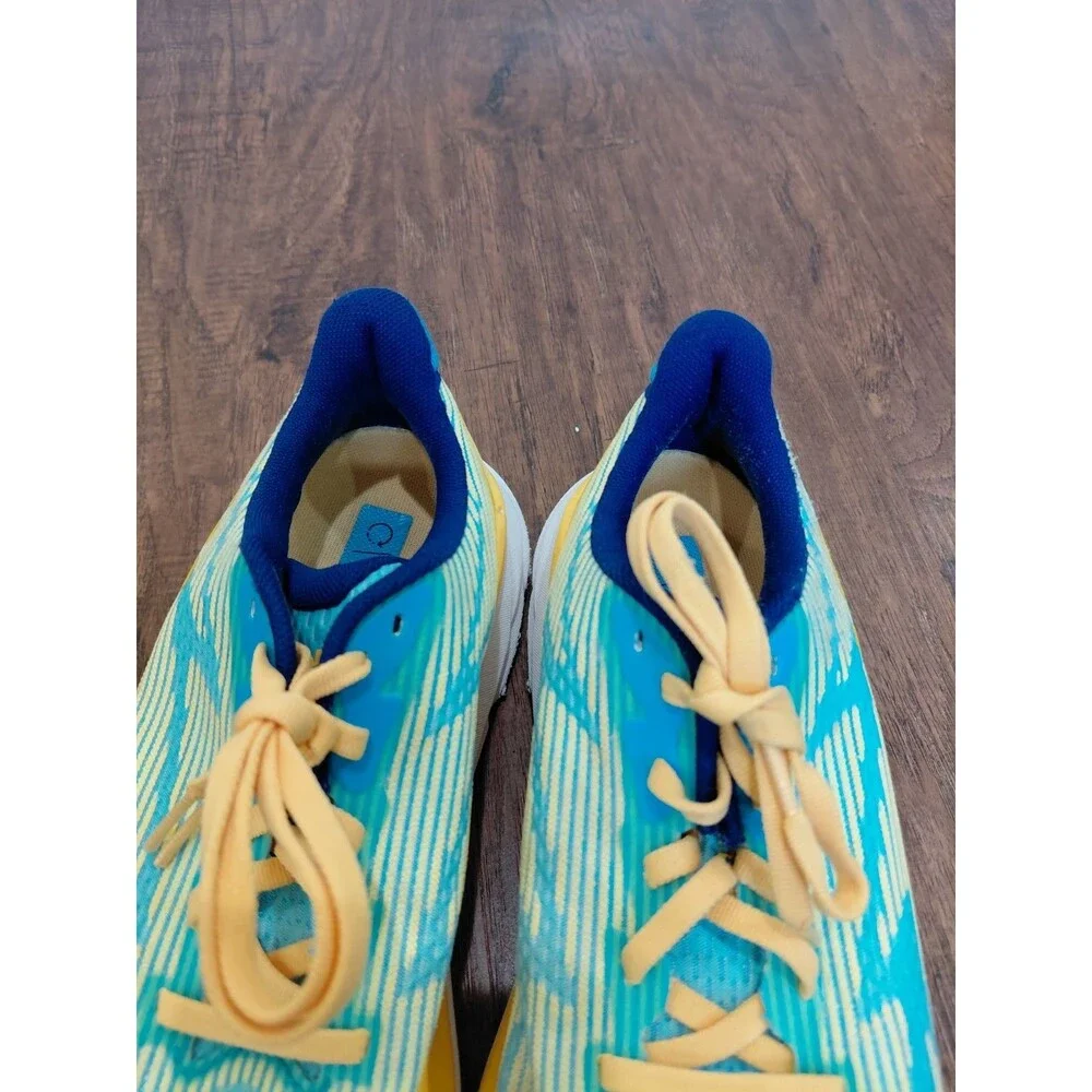 Hoka One One Clifton 9 Youth Size 6MD Green Yellow Blue